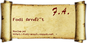 Fodi Arnót névjegykártya